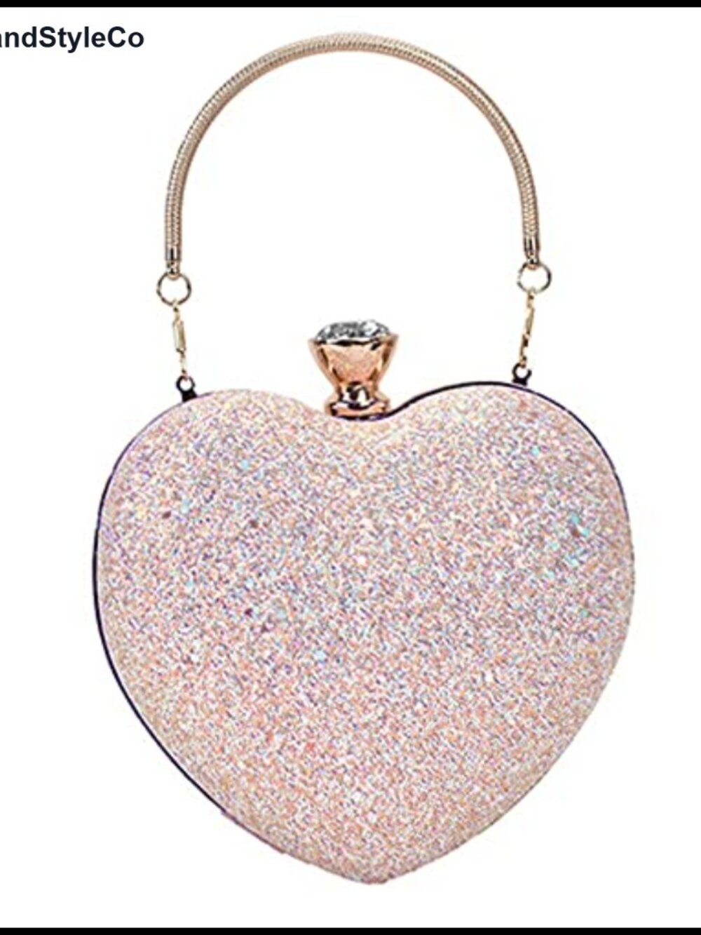 Velvet Heart Shaped Evening Clutch with Detachable Chain